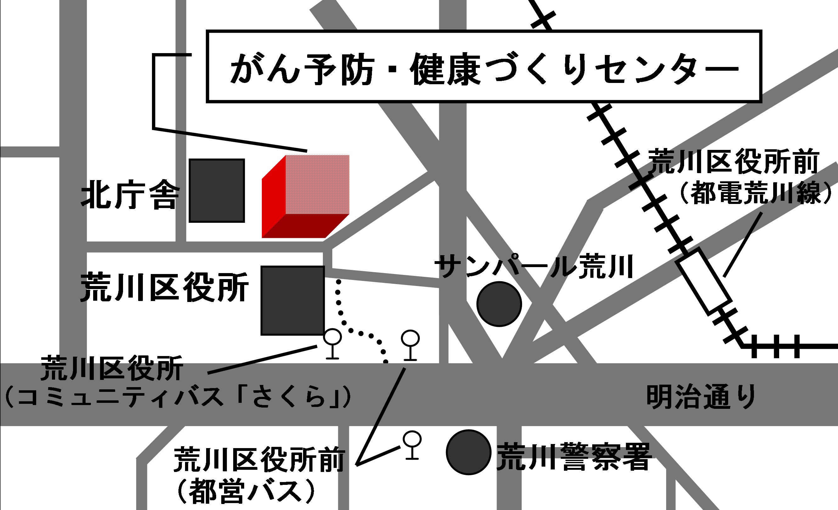 がん予防・健康づくりセンターの地図