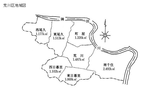 荒川区面積図の画像