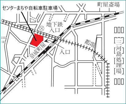 案内図(センターまちや自転車駐車場)