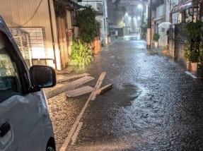 道路冠水の様子