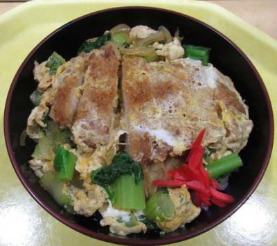 三河島菜のとんかつ卵とじ丼