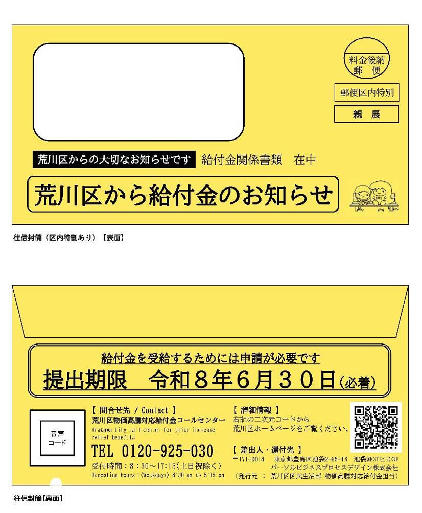 申請書（封書）イメージ図