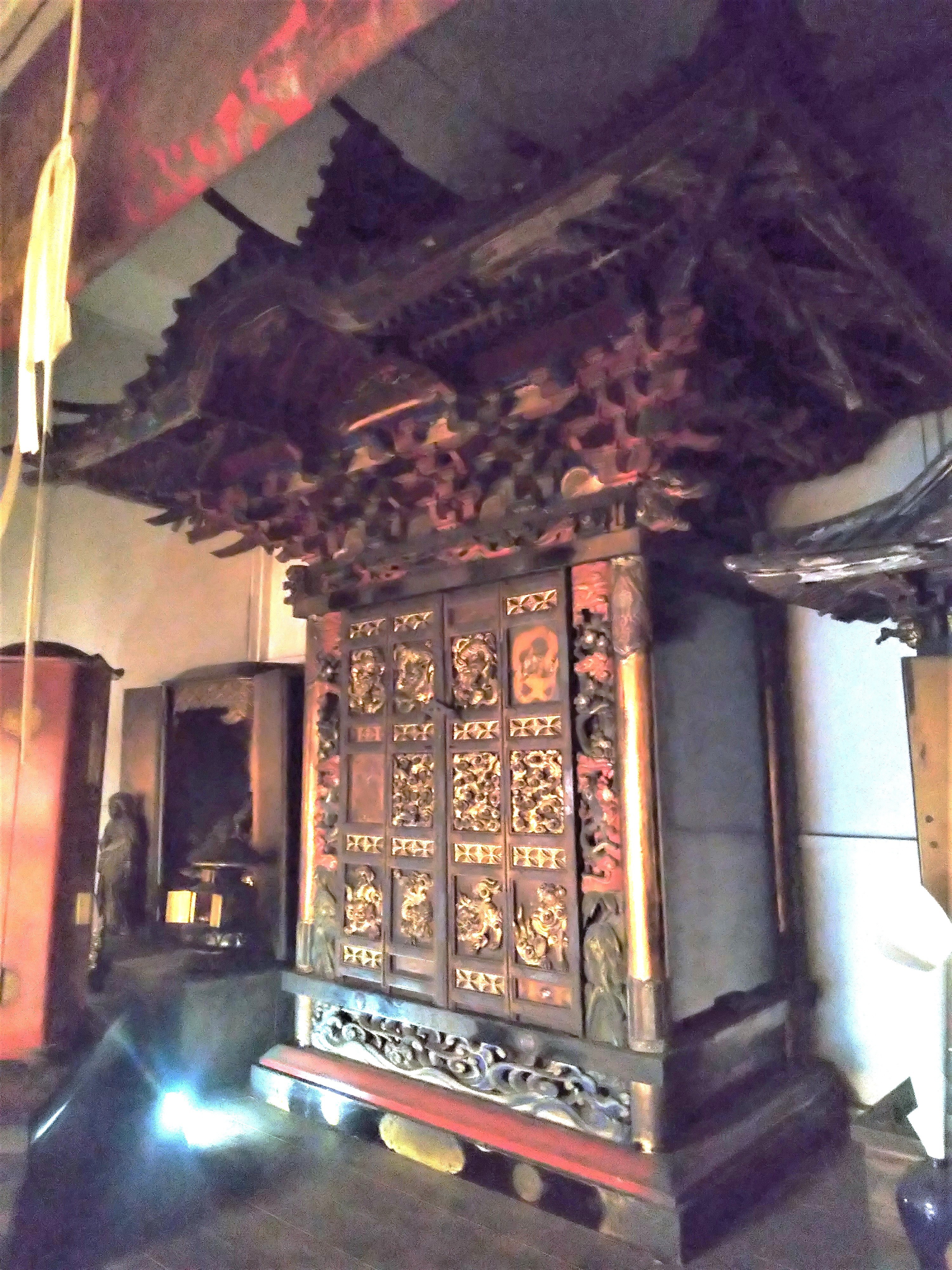 指定有形文化財 木造七面明神立像(彫刻)、木造七面明神立像宮殿(建造物)