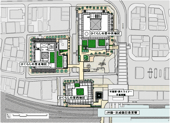 日暮里駅前地区事業位置図