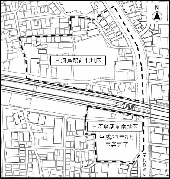 三河島駅前地区施行区域図